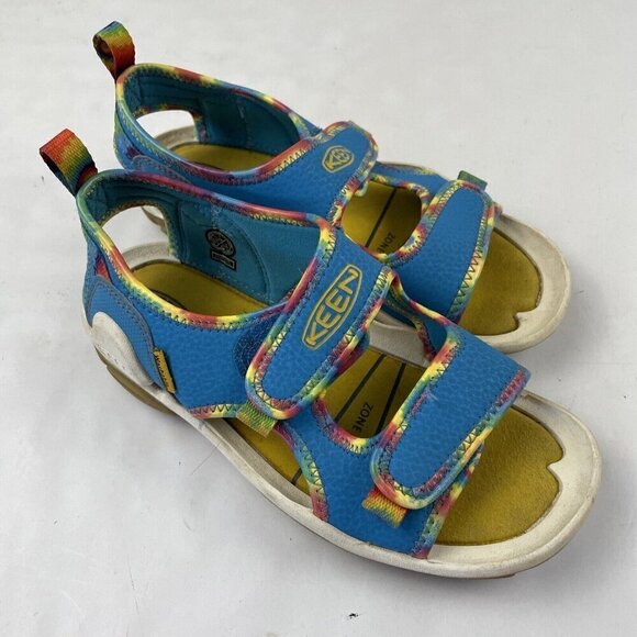 Keen Knotch River Creek Strappy Sandals Size Youth 1 Blue 1025647 Hook And Loop - Picture 1 of 9